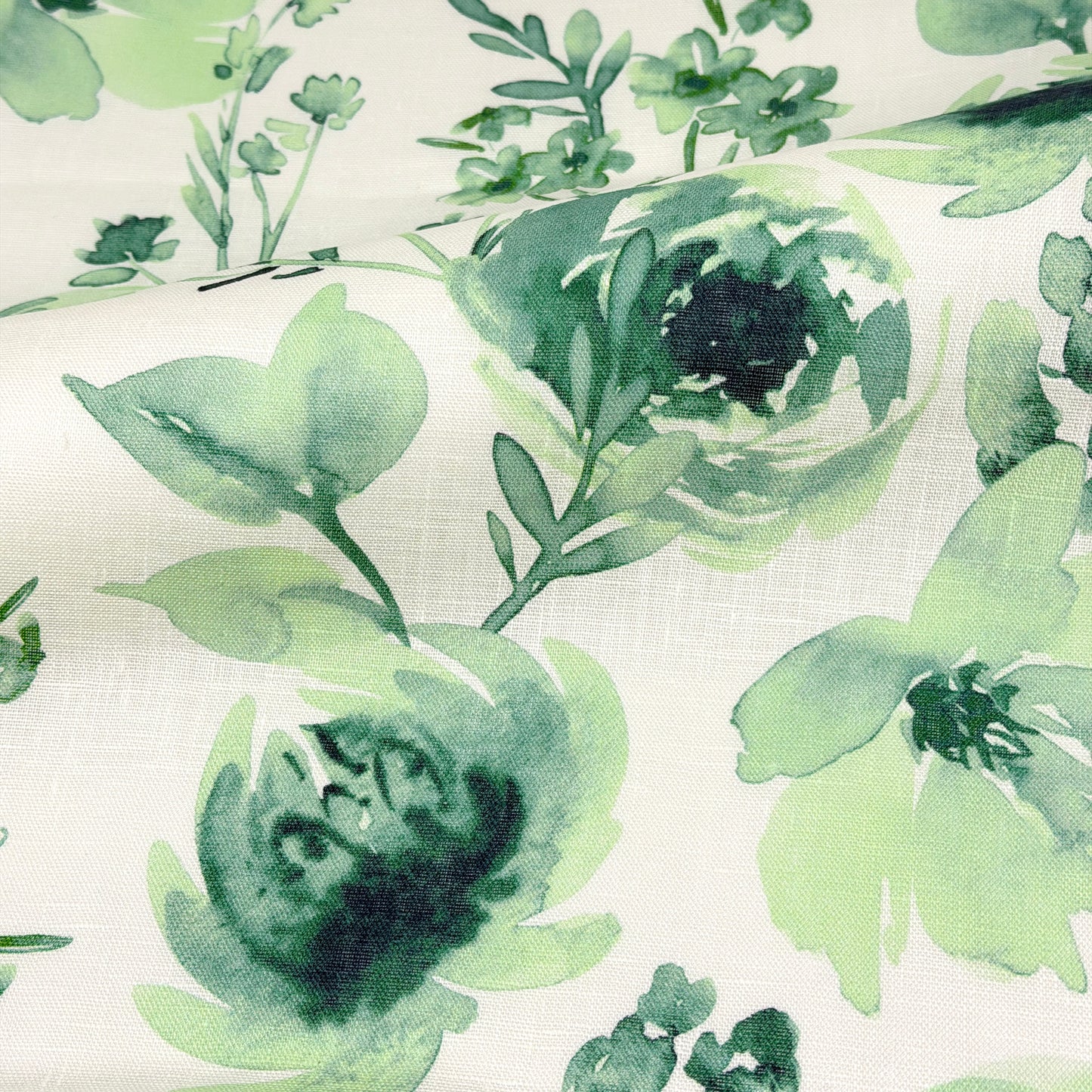 Water Roses Light Weight 100% Linen Fabric By The Yard, 57"Width, CL1105