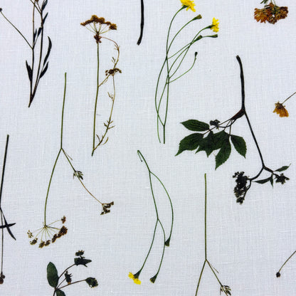 Bloom Plant Garden Print 100% Lightweight Linen Fabric by the Yard, 57"Width, CL1106