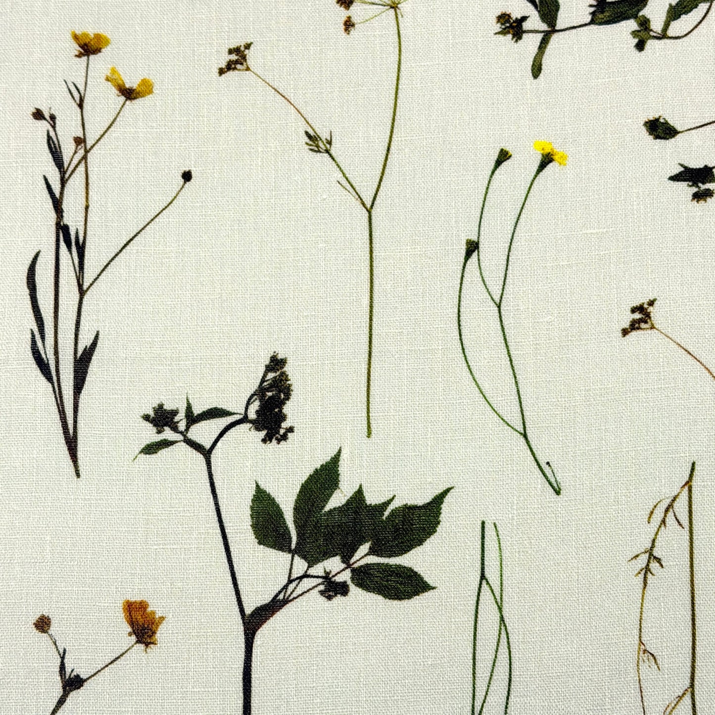 Bloom Plant Garden Print 100% Lightweight Linen Fabric by the Yard, 57"Width, CL1106