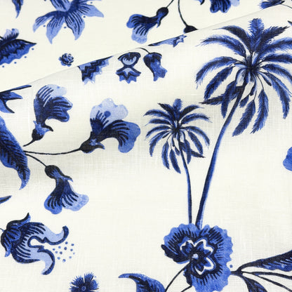 Blossom Flower Handkerchief Light Weight 100% Linen Fabric By The Yard, 57"Width, CL1111