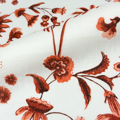 Blossom Flower Handkerchief Light Weight 100% Linen Fabric By The Yard, 57"Width, CL1111