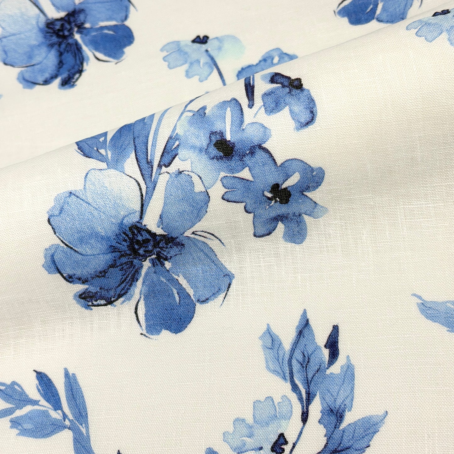 Ripples of bloom floral Handkerchief Light Weight 100% Linen Fabric By The Yard, 57"Width, CL1112