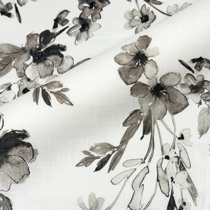 Ripples of bloom floral Handkerchief Light Weight 100% Linen Fabric By The Yard, 57"Width, CL1112