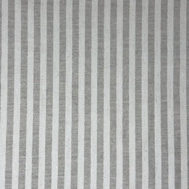 Beige and Tan Stripe 100% Linen Fabric By The Yard, 54"Width, CL1115