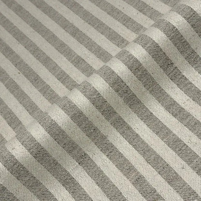 Beige and Tan Stripe 100% Linen Fabric By The Yard, 54"Width, CL1115