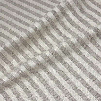 Beige and Tan Stripe 100% Linen Fabric By The Yard, 54"Width, CL1115