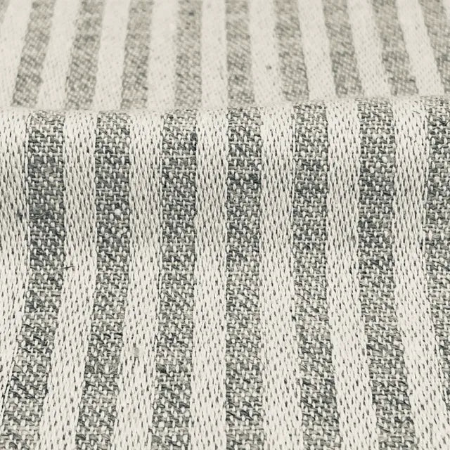 Beige and Tan Stripe 100% Linen Fabric By The Yard, 54"Width, CL1115