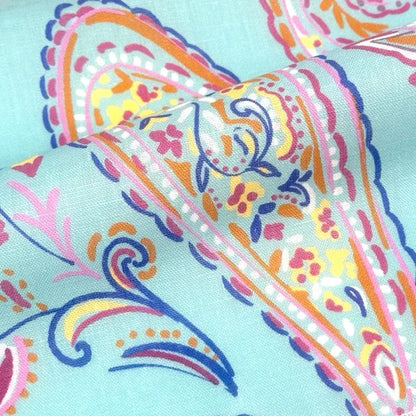 Heritage Paisley Handkerchief Lightweight 100% Linen Fabric by the Yard, 57"Width, CL1116