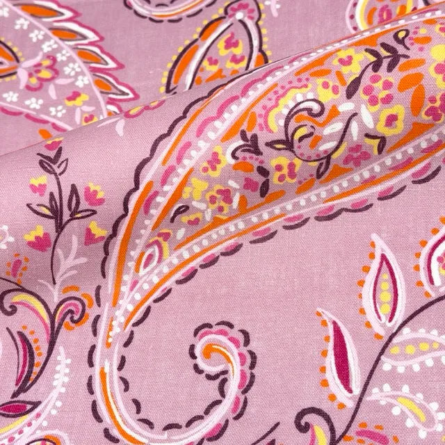 Heritage Paisley Handkerchief Lightweight 100% Linen Fabric by the Yard, 57"Width, CL1116