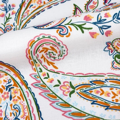 Heritage Paisley Handkerchief Lightweight 100% Linen Fabric by the Yard, 57"Width, CL1116