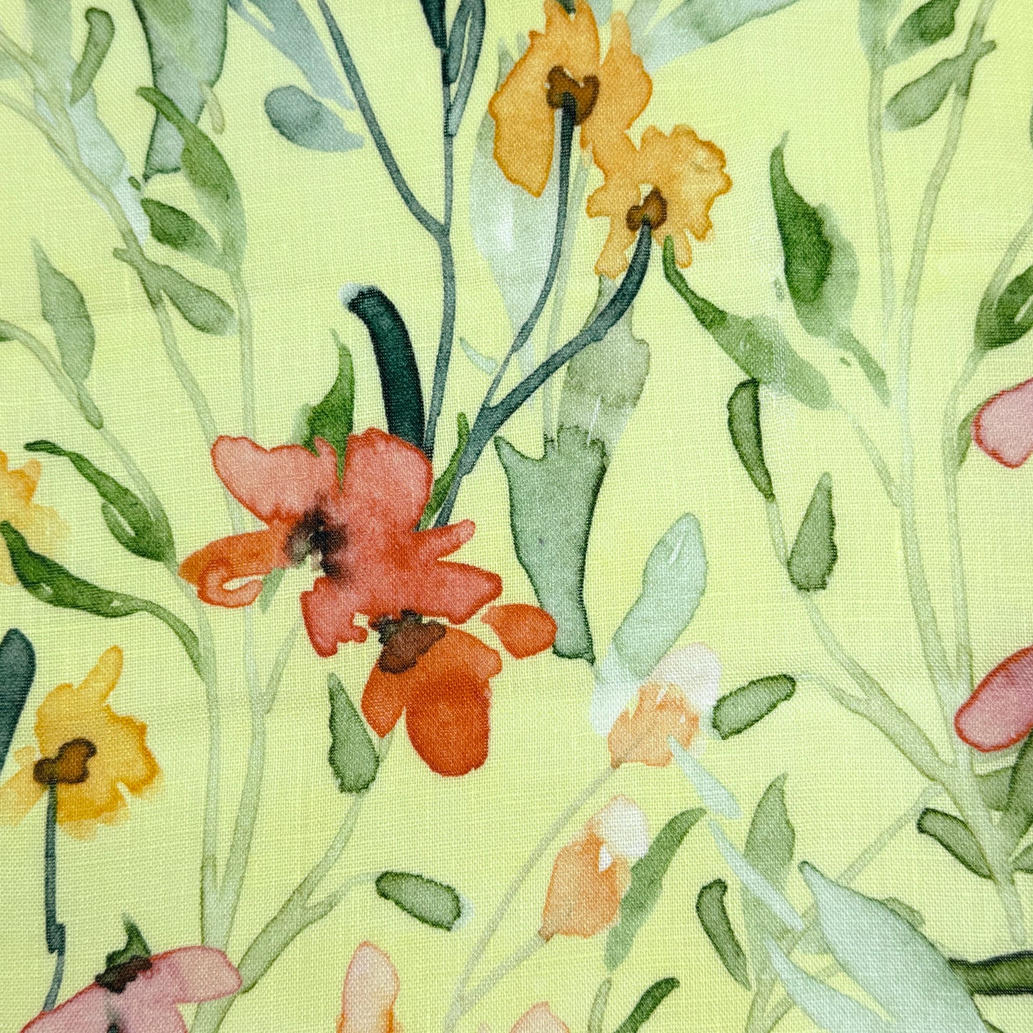 Water Color Floral Light Weight 100% Linen Relaxed Roman Shade, CL1117