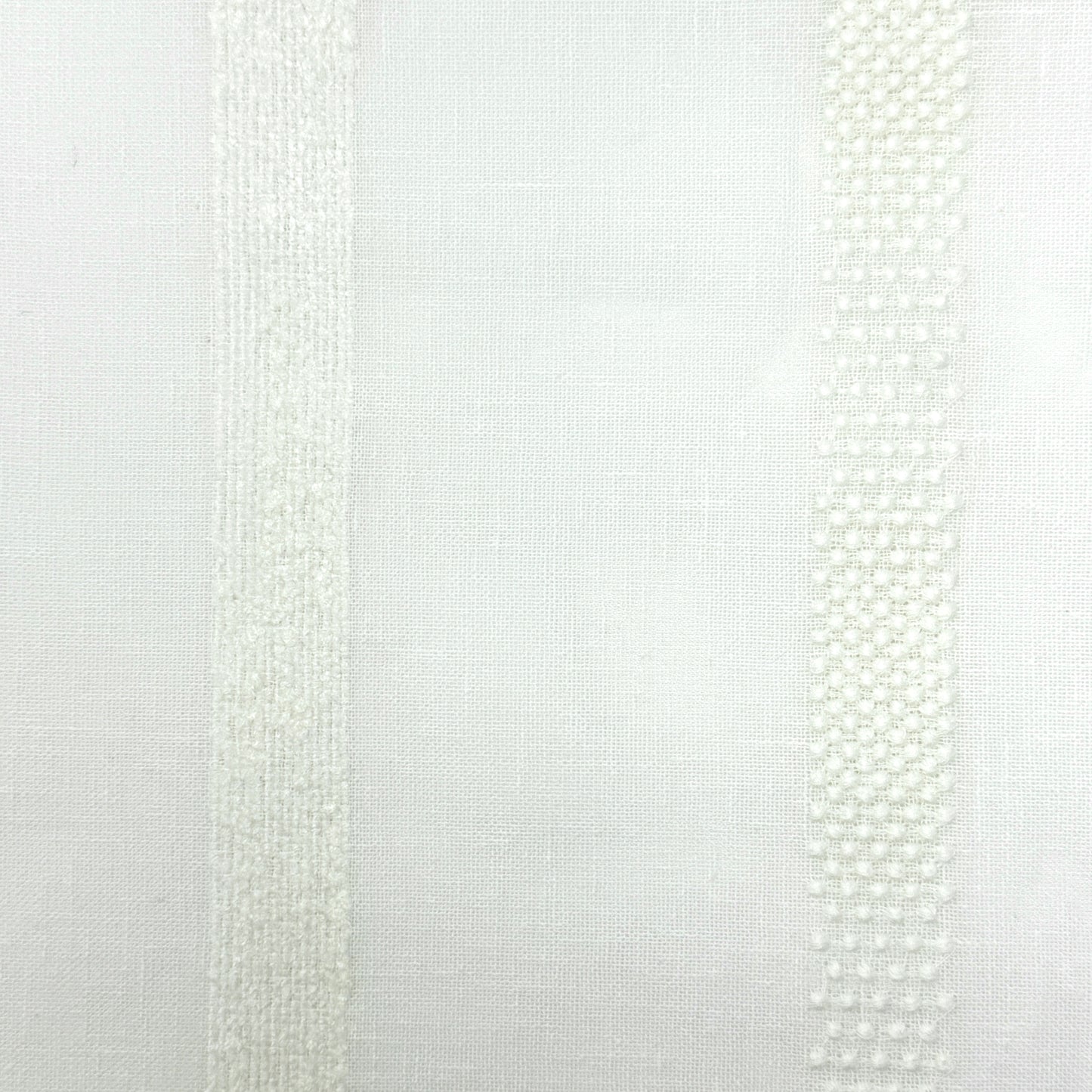 Dot and Texture Stripe Embroidery Blend Sheer Linen Flat Roman Shade, CL1118