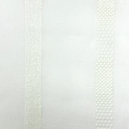 Dot and Texture Stripe Embroidery Blend Sheer Linen Flat Roman Shade, CL1118