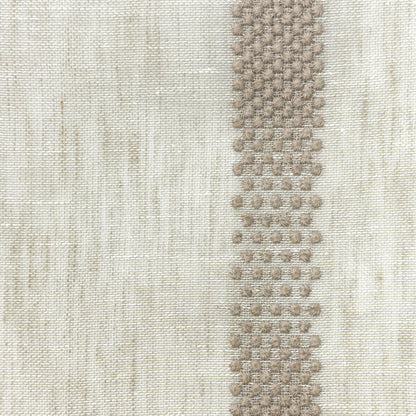 Dot and Texture Stripe Embroidery Blend Sheer Linen Fabric, 118"Width, CL1118