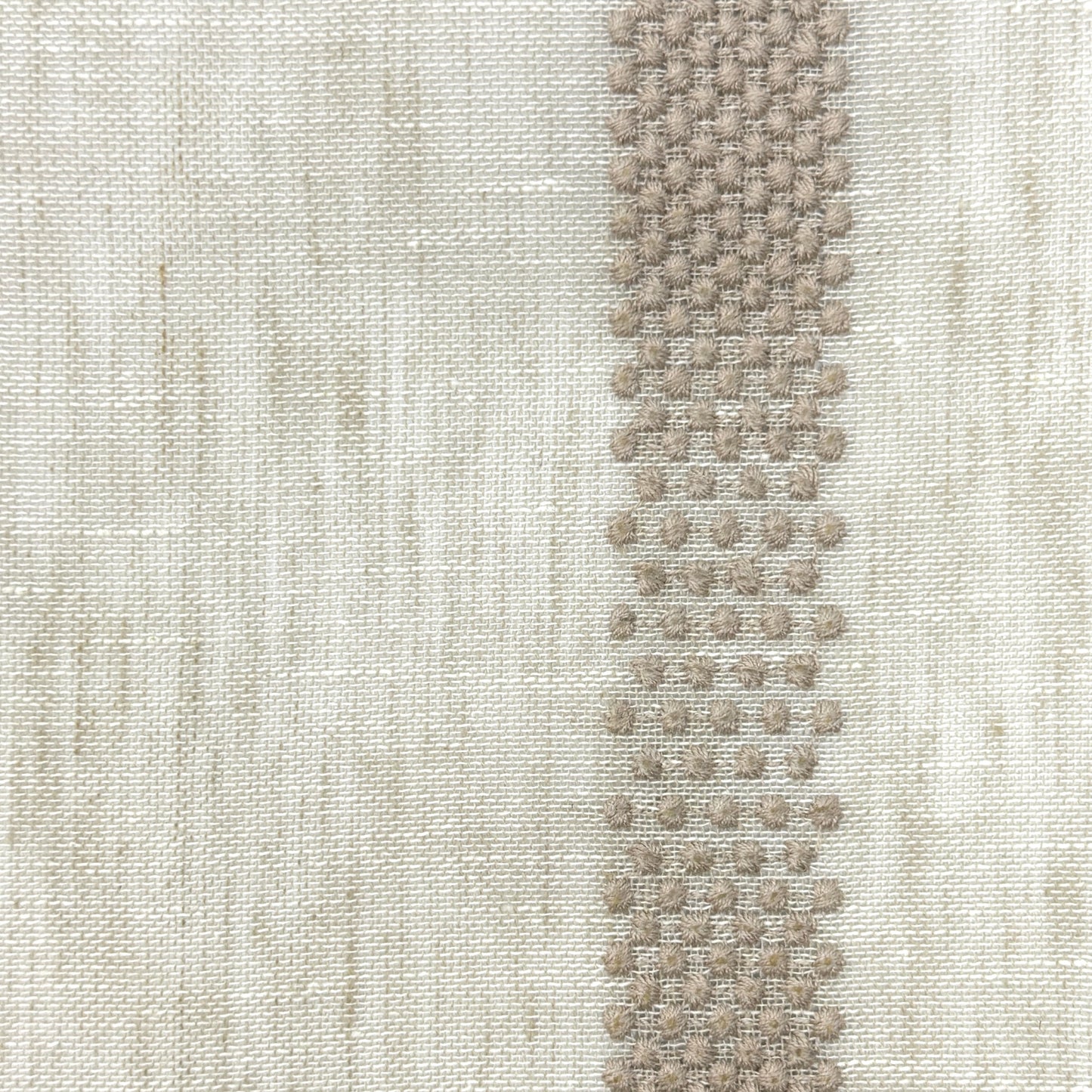 Dot and Texture Stripe Embroidery Blend Sheer Linen Flat Roman Shade, CL1118