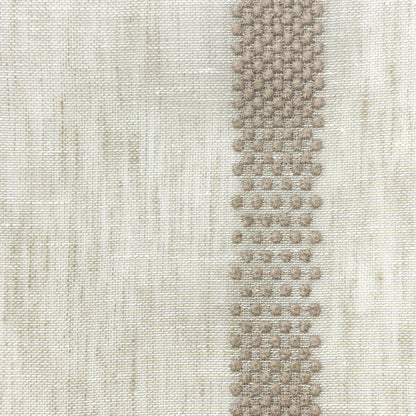 Dot and Texture Stripe Embroidery Blend Sheer Linen Flat Roman Shade, CL1118