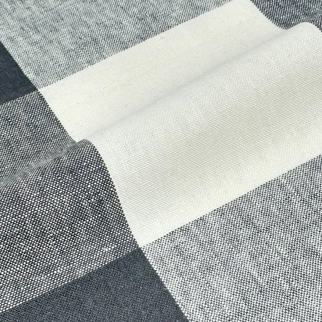 Checkered Square Multi Color 100% Linen Fabric by the Yard, 54"Width, CL1125