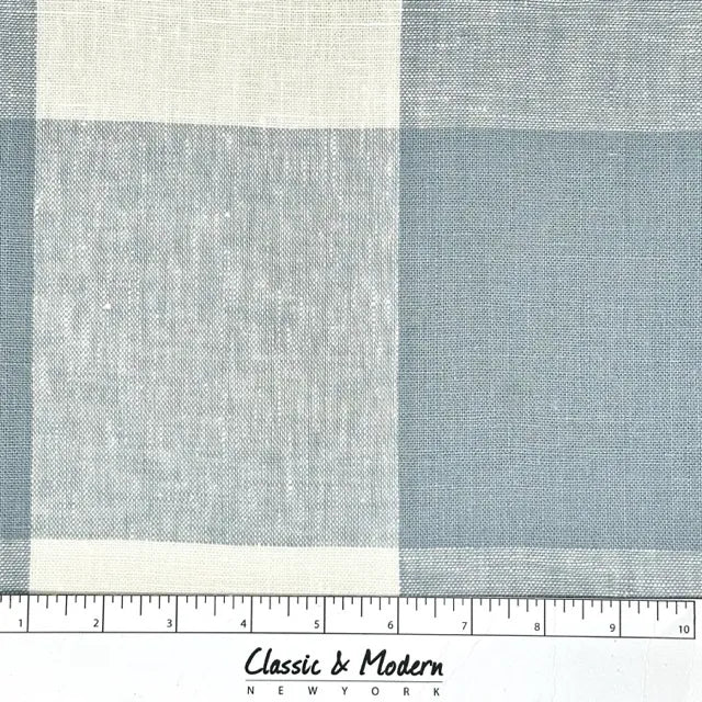 Checkered Square Multi Color 100% Linen Fabric by the Yard, 54"Width, CL1125