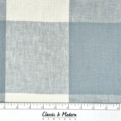 Checkered Square Multi Color 100% Linen Fabric by the Yard, 54"Width, CL1125