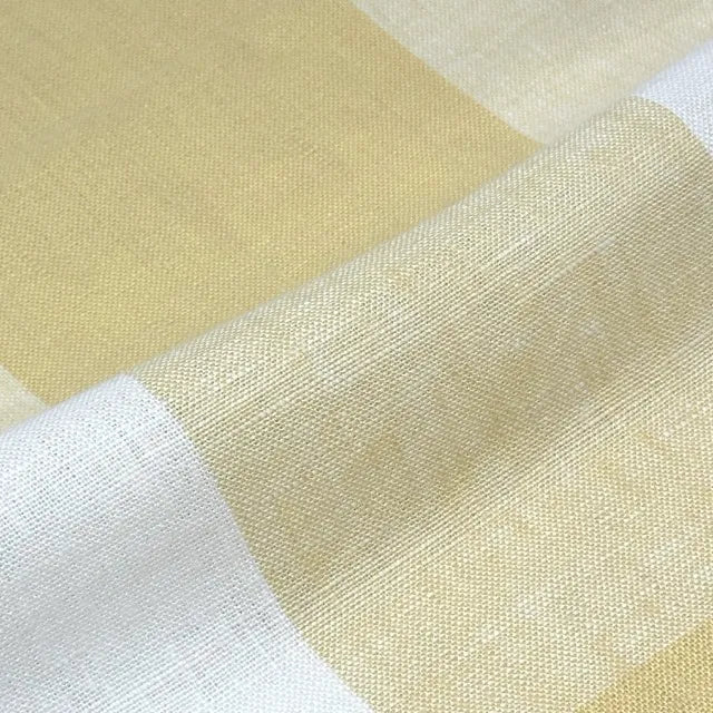Checkered Square Multi Color 100% Linen Fabric by the Yard, 54"Width, CL1125