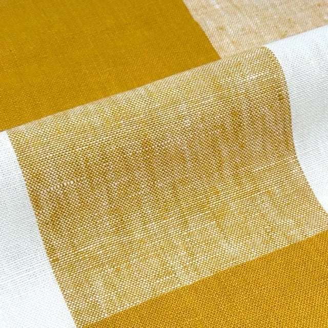 Checkered Square Multi Color 100% Linen Fabric by the Yard, 54"Width, CL1125