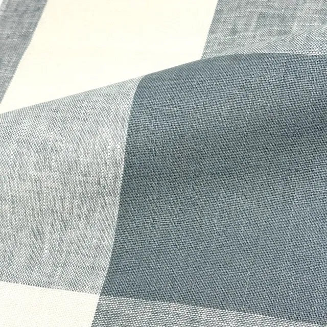 Checkered Square Multi Color 100% Linen Fabric by the Yard, 54"Width, CL1125