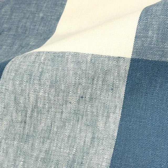Checkered Square Multi Color 100% Linen Fabric by the Yard, 54"Width, CL1125