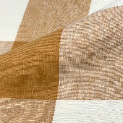 Checkered Square Multi Color 100% Linen Fabric by the Yard, 54"Width, CL1125