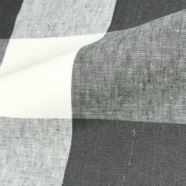 Checkered Square Multi Color 100% Linen Fabric by the Yard, 54"Width, CL1125