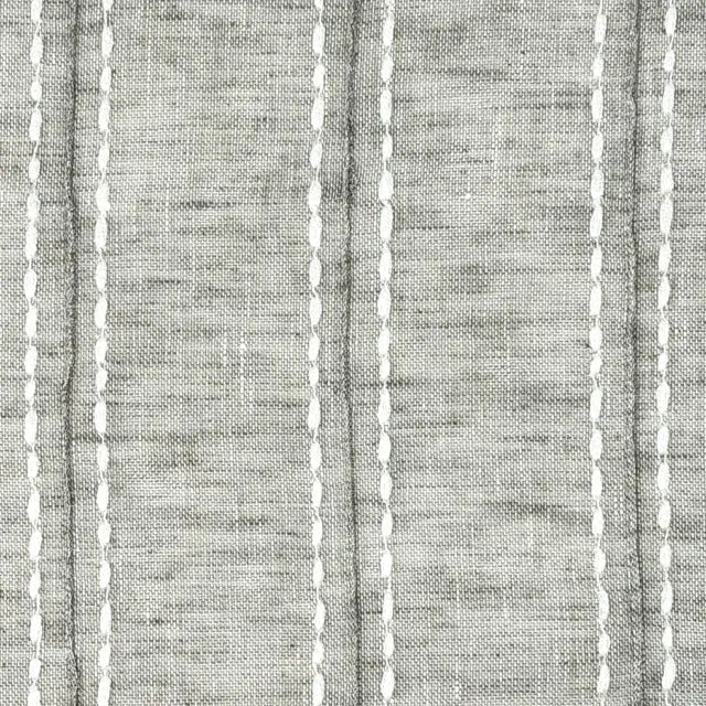 Embroidery Dot and Texture Stripe sheer Linen Flat Roman Shade, CL1126