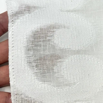 Classic Woven Scroll Linen-Blend Sheer Flat Roman Shade, CL1130