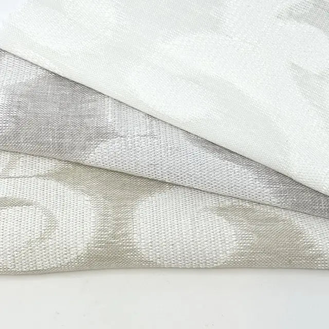 Classic Woven Scroll Linen-Blend Sheer Flat Roman Shade, CL1130
