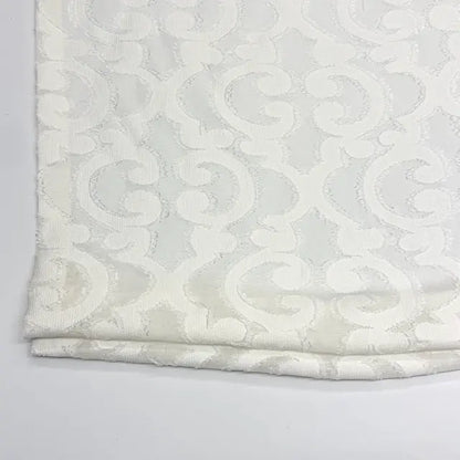 Classic Woven Scroll Linen-Blend Sheer Flat Roman Shade, CL1130