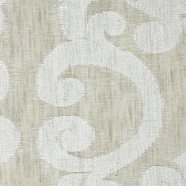 Classic Woven Scroll Linen-Blend Sheer Flat Roman Shade, CL1130
