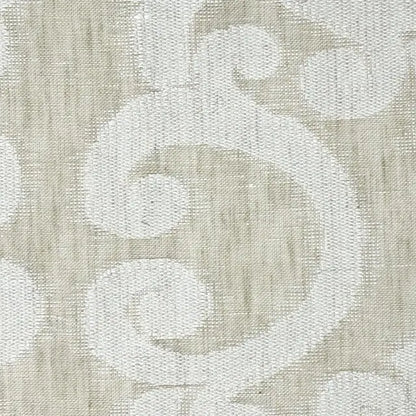 Classic Woven Scroll Linen-Blend Sheer Flat Roman Shade, CL1130