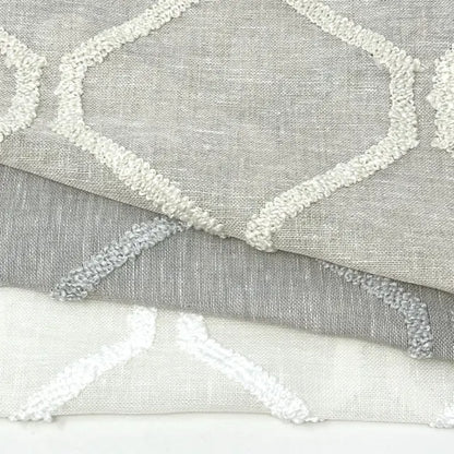 Embroidery Modern Geometric Blend Sheer Linen Fabric By The Yard, 54"Width, CL1133
