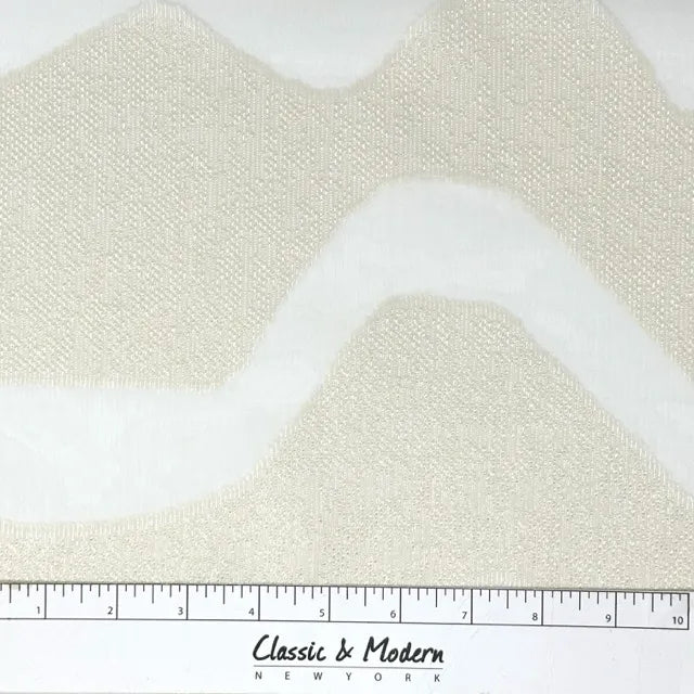 Modern Geometric Wave Faux linen Fabric By The Yard, 118"Width, CL1135