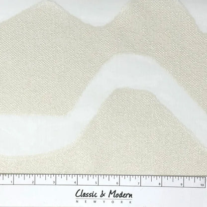 Modern Geometric Wave Faux linen Fabric By The Yard, 118"Width, CL1135