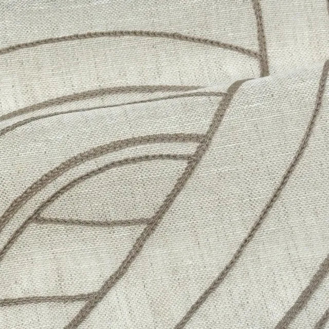 Embroidered Geometric Arc Linen Blend Sheer Linen Fabric by the Yard, 54"Width, CL1136