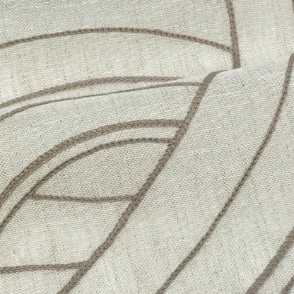 Embroidered Geometric Arc Linen Blend Sheer Linen Fabric by the Yard, 54"Width, CL1136