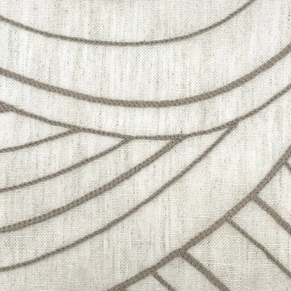Embroidered Geometric Arc Linen Blend Sheer Linen Fabric by the Yard, 54"Width, CL1136