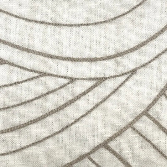 Embroidered Geometric Arc Linen Blend Sheer Linen Fabric by the Yard, 54"Width, CL1136