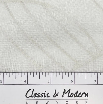 Embroidered Geometric Arc Linen Blend Sheer Linen Fabric by the Yard, 54"Width, CL1136