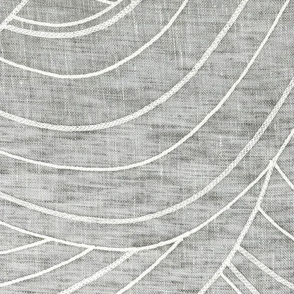 Embroidered Geometric Arc Linen Blend Sheer Linen Fabric by the Yard, 54"Width, CL1136