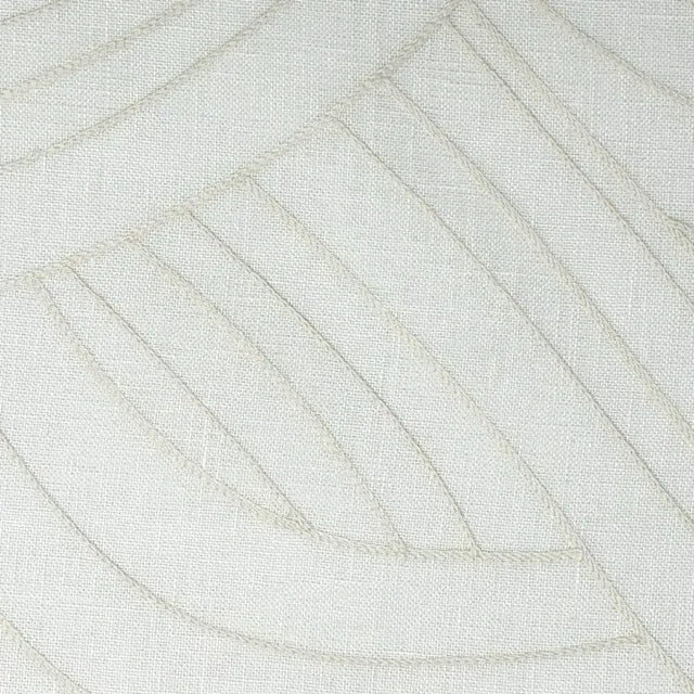 Embroidered Geometric Arc Linen Blend Sheer Linen Fabric by the Yard, 54"Width, CL1136