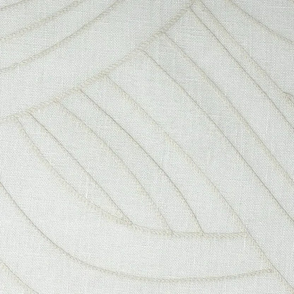 Embroidered Geometric Arc Linen Blend Sheer Linen Fabric by the Yard, 54"Width, CL1136