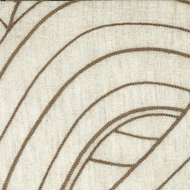 Embroidered Geometric Arc Linen Blend Sheer Linen Fabric by the Yard, 54"Width, CL1136