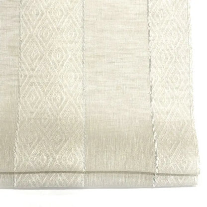 Wide Textured Striped Beach Sheer Linen Blend Flat Roman Shade, CL1138