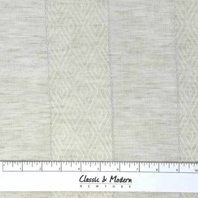 Geo Striped Blend Linen Sheer Fabric By The Yard, 118"Width, CL1138