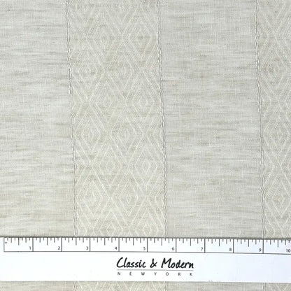 Geo Striped Blend Linen Sheer Fabric By The Yard, 118"Width, CL1138